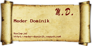 Meder Dominik névjegykártya